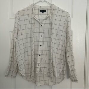 madewell white button up with string ties